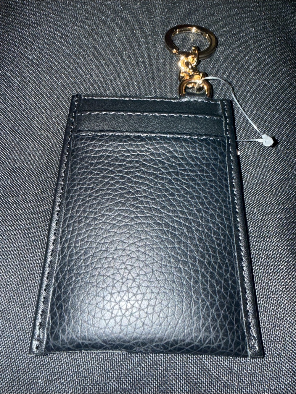 Michael Kors Black Leather Jet Set Travel Card Case with Gold Logo - Picture 3 of 3